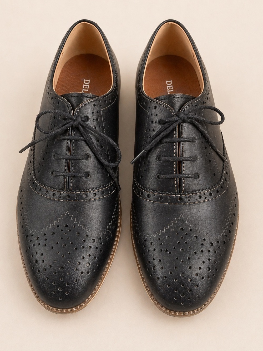 Deer Stags Black Kids Benton Jr. Lace-up Wingtip Dress Fashion Sneaker NWT Sz 7
